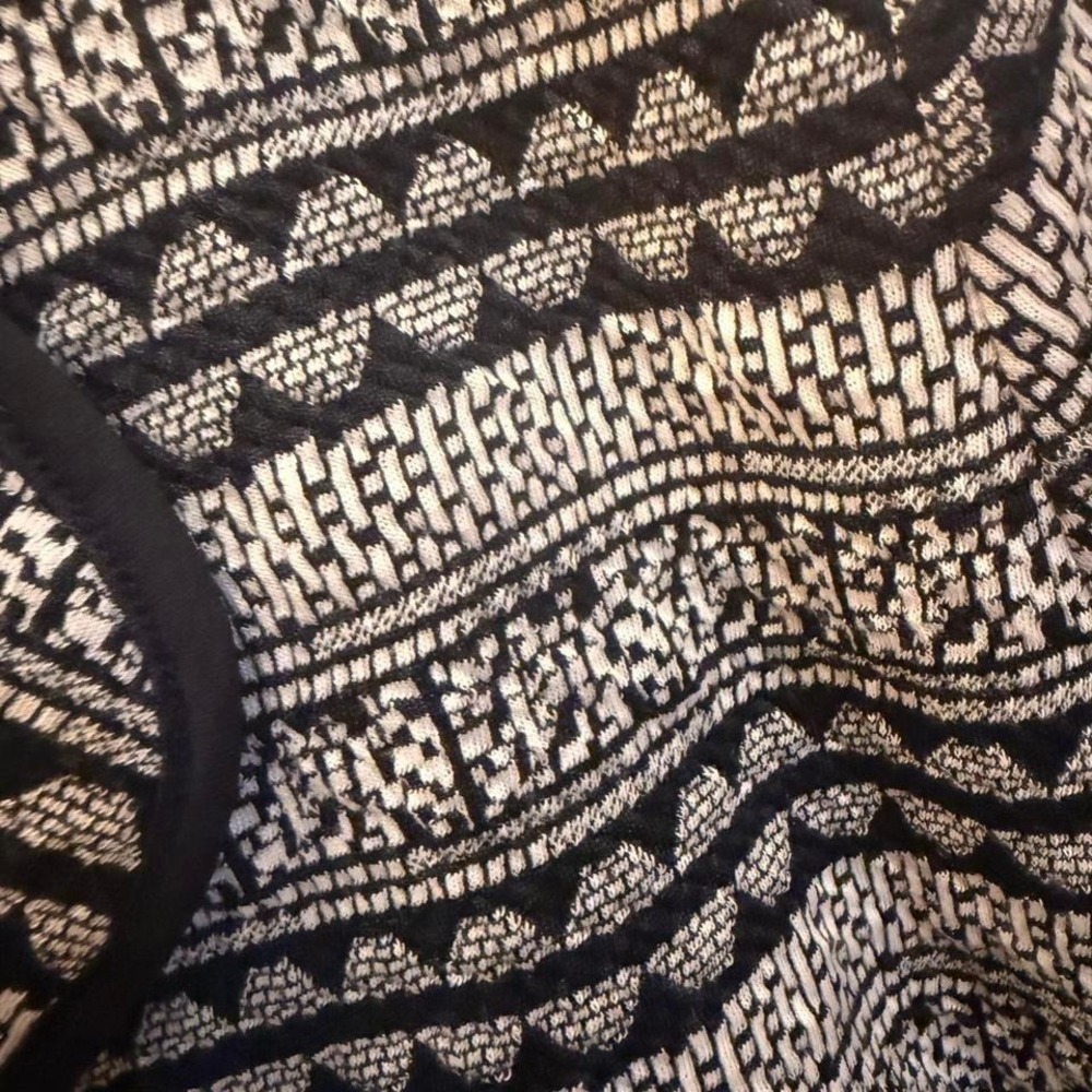 Multiples Xl Black White Patterned Button Front J… - image 5